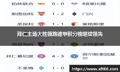 拜仁主场大胜领跑德甲积分榜继续领先